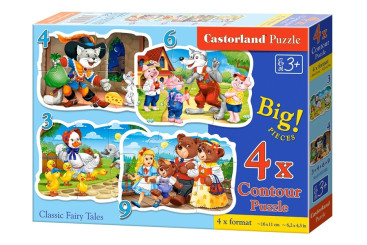 Пазли Класичні казки, 3,4,6 і 9 елементів, Castorland