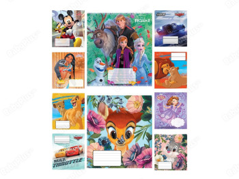 Тетрадь 12 листов, клетка, Микс Disney, Цена за упаковку 25 штук, TE12511