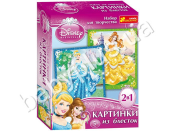 Набор для творчества, Картинка из глиттера Disney Принцессы Золушка и красавица, Ranok Creative