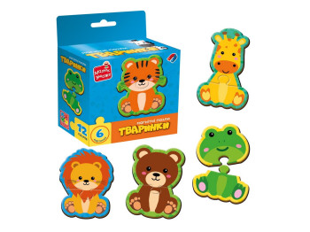 Гра розвиваюча магнітні пазли Тварини, Vladi Toys, VT1733-04