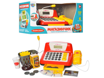 Кассовый аппарат на батарейке с продуктами. Limo Toy 7016 RU