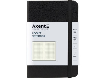 Записная книжка в клетку Partner A6-, 96 листов, твердая черная обложка, Axent