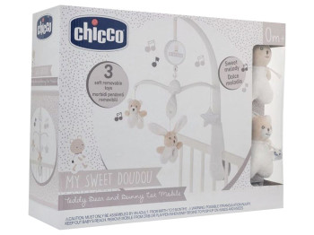 Подвеска музыкальная на кровать Медвежонок и зайчонок My Sweet Dou Dou. Chicco 09714.00