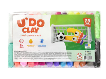 Набор для творчества воздушная масса U'DO Clay, 28 брикетов, брикет 10 грамм, Strateg