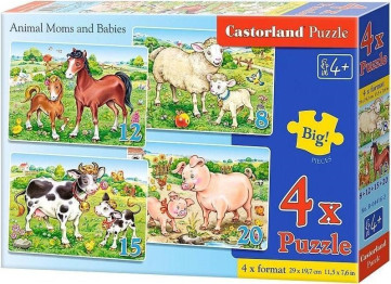 Пазли Домашні тварини, 8,12,15 і 20 елементів, Castorland