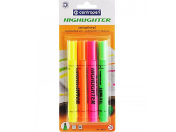 Маркер клиновидный Highlighter Fax, набор 4 цвета, линия 1-4,6 мм, Centropen