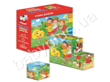 Дерев'яні кубики Казки №2, Vladi Toys