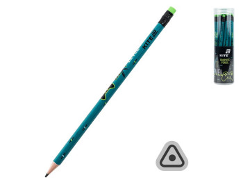 Олівець графітний з гумкою тригранний HB Kite Next Level K26-046-2