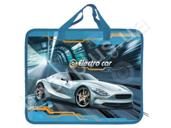 Папка пластиковая А4 с текстильными ручками,Electro Car, KIDIS 14002
