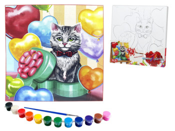 Картина по номерам роспись на холсте Canvas Painting Кот, Danko Toys
