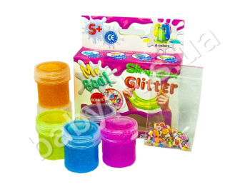 Слайм. Набір МІНІ GLITTER. TM Mr Boo 80043. 6х20 г.