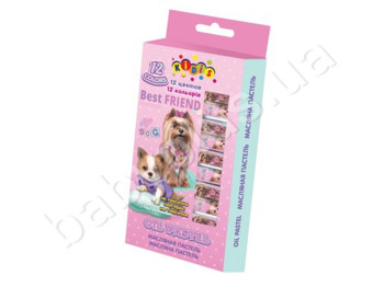 Пастель масляная 12 цветов, BEST FRIEND, KIDIS 7651