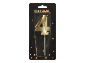 Свічка для торта цифра "4", золота, Buromax