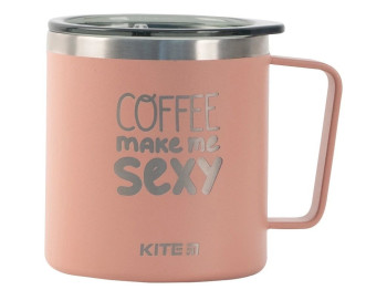 Термокружка пудра Coffee makes me sexy 400 мл. Kite K22-379-03-2