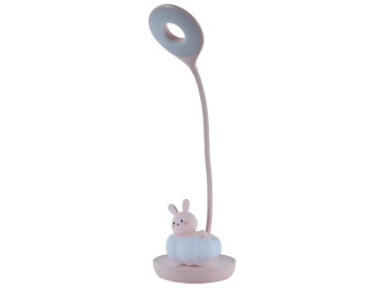 Настольная лампа розовая LED с аккумулятором Cloudy Bunny, Kite
