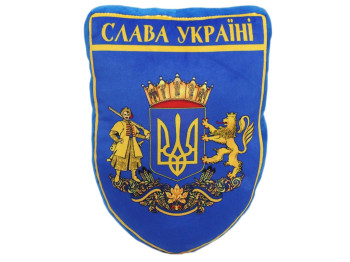 Подушка вимпел з принтом №3, Герб Слава Україні 31см, Копиця
