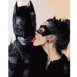 Набор для росписи по номерам Бэтмен с женщиной-кошкой 40х50 см. Strateg VA-1141