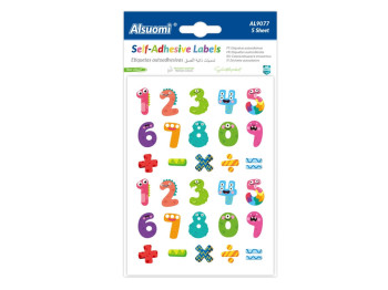 Наклейки цифры Alsuomi AL9077, 11×15 см, 5 листов