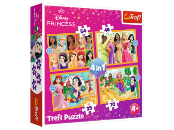 Пазл 4 в 1 Trefl Disney Princess Сказочные истории