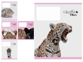 Зошит шкільний загальний у клітинку Leopard, 36 аркушів, Школярик 036-3751K