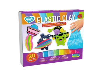 Набор для лепки с воздушным пластилином Elastic Clay 20 sticks. TM LOVINDO 70140