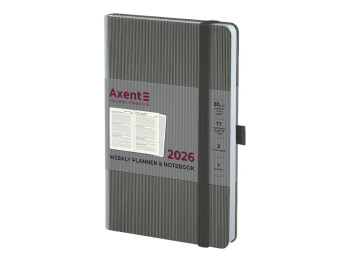 Ежедневник Partner Lines 2026 Axent 8515-26-03-A, 125×195 мм, серый