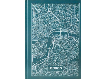 Книга записная в клетку бирюзовая А4 Maps London. 96 листов. Axent 8422-516-A