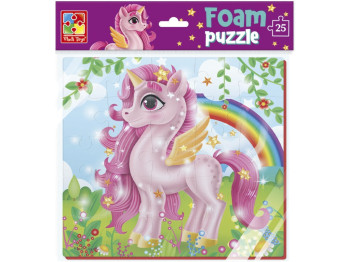 Мягкие пазлы 22х23 Розовый единорог, Vladi Toys