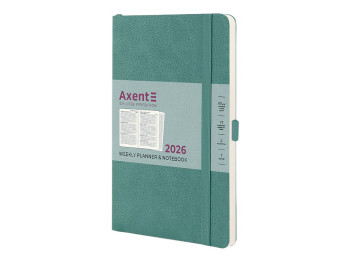 Ежедневник Partner Soft Skin 2026 Axent 8509-26-48-A, 125×195 мм, серо-лазурный