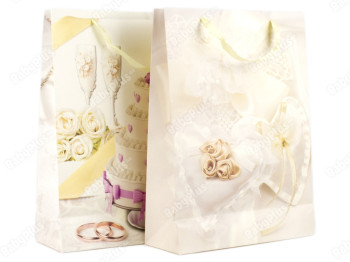 Пакет подарочный бумажный "Wedding cake" 30x42см