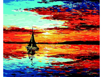 Картина за номерами пейзаж романтика море, розмір 50×40 см, складність 3