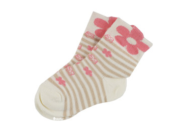 Шкарпетки, розмір 10-12, демісезонні з малюнком молочні. Бавовна. ТМ Duna
