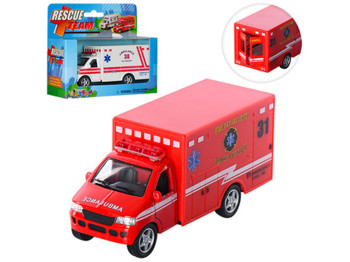 Машинка металлическая инерционная AMBULANCE. Kinsmart KS 5259 W