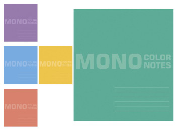 Зошит у лінію 048-3650L Mono color notes, 48 арк., ВД-лак, 5 видів (ціна за 1шт), Школярик