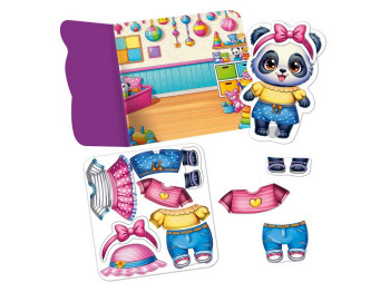 Гра з липучками Пандочка, Vladi Toys, набір одягу та фон для перевдягання
