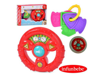 Руль музыкальный с брелоком LS001-010, звук и свет, Infunbebe
