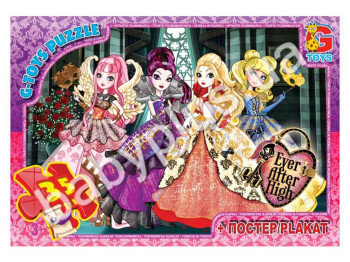 Пазлы картонные, 35 эл, формат А4 Ever After High (Высшая школа сказочных героев)