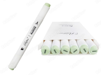 Скетч-маркер двусторонний Raffine Pale Green. Marco 7800-6CB(G503). Цена за 1 шт.