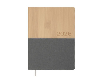Дневник датированный Buromax 2026 CORAL, A5, твердый переплет, серый