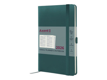 Ежедневник Partner Strong 2026 Axent 8505-26-31-A, 125×195 мм, малахитовый