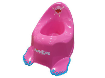 Горшок Монстрики с противоскользящей резиной розовой. Tega Baby MN-001-127