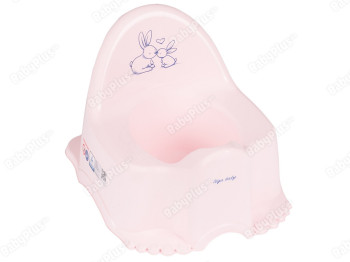 Горшок с музыкой светло-розовый ЕСО Зайчики. Tega Baby PO-059-104