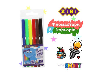 Фломастеры водные стандартные, 6 цветов