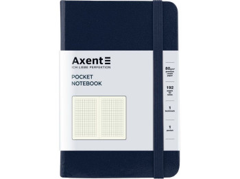 Записная книжка в клетку Partner A6-, 96 листов, твердая синяя обложка, Axent