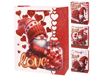 Пакет подарочный бумажный L "Love You" 31х40х12см, R98086-L