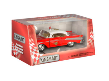 Машинка металлическая инерционная CHEVROLET CORVETTE FIRE CHIEF 1957. Kinsmart KT 5325 W