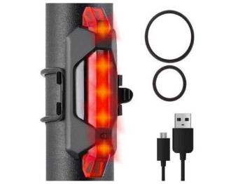 Фонарик LED аккумуляторный USB задний для велосипеда 7,5х2см