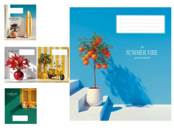 Зошит у лінію Summer Vibe, 48 аркушів, 5 видів (ціна за 1шт), Школярик