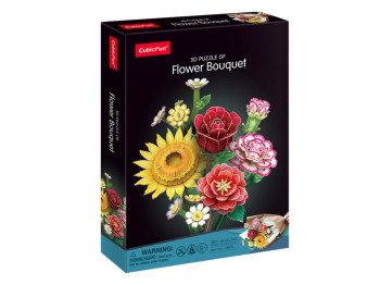 3D пазл конструктор Flower Bouquet Весенний, 30 см, объемная композиция, Cubic Fun