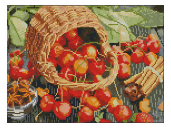 Алмазная картина Вкусная корзина 30х40 см без подрамника, Strateg